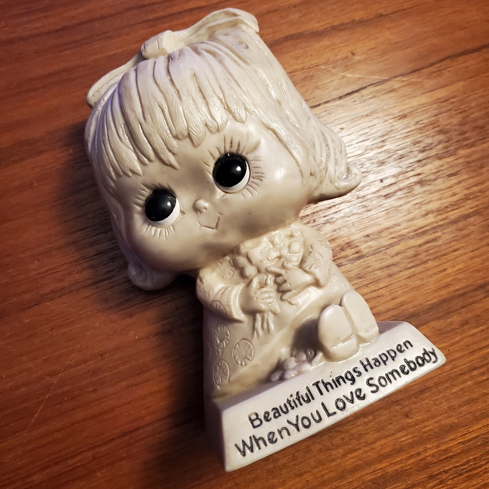 Vintage Novelty plastic Figurine gift- Beige